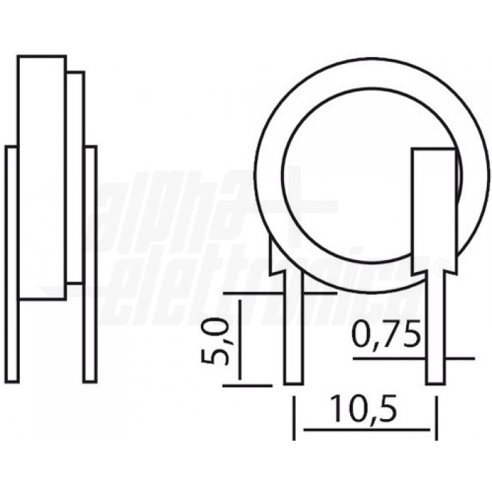 Pila Litio CR2032 3V 210mAh - montaggio verticale 2 pin per PCB - immagine 2