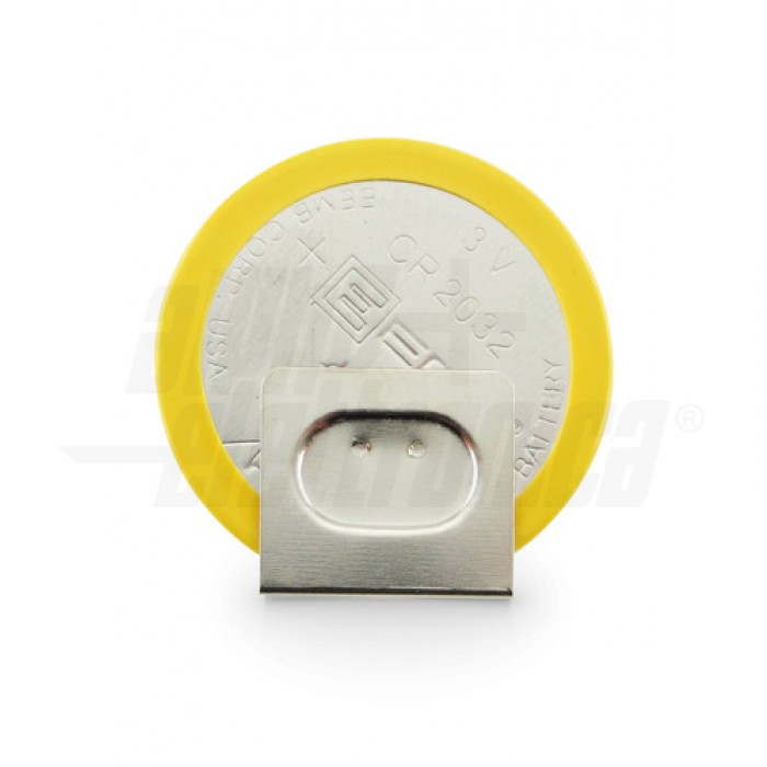 Pila Litio CR2032 3V 210mAh montaggio orizzontale pin per PBC (90 gradi)