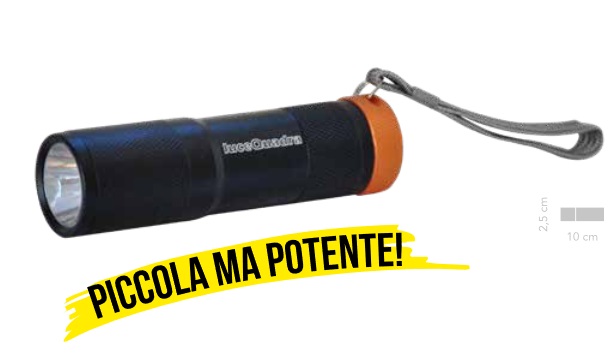 NERO LED - Mini Torcia LED Lampada Emergenza Portata 40 metri