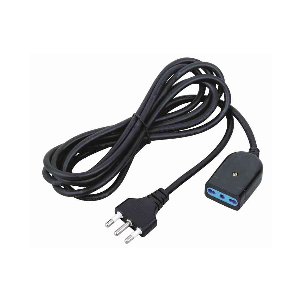 CHACON Prolunga Elettrica Con Cavo Tessile Nero, 1,5 Metri – Design Elegante Per Casa E Ufficio