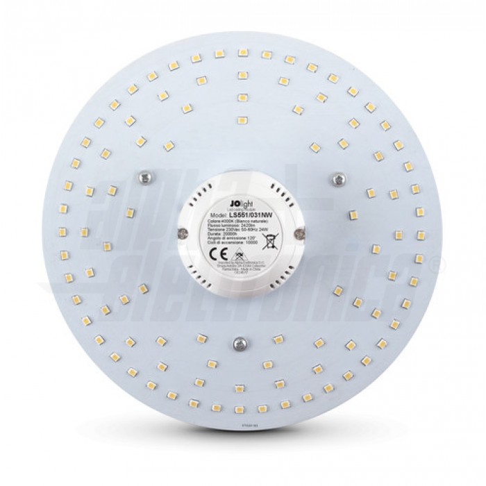 Circolina a Led 20W 230Vac diametro 18cm - BIANCO NATURALE