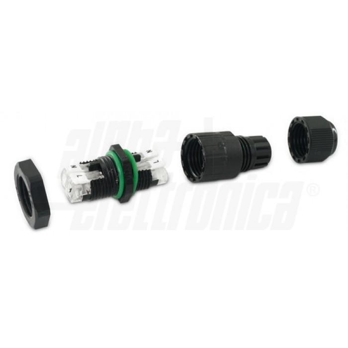 Connettore per giunta a pannello 2 poli 16A 250V - IP68 - No utensili - immagine 2