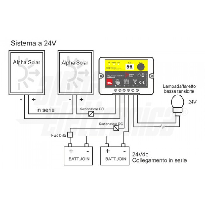 Regolatore di carica PWM 12/24Vdc 10A con timer - immagine 3