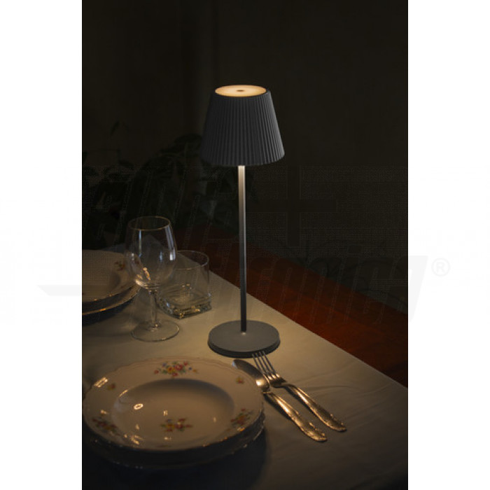 Lampada da tavolo a LED a batteria portatile – Serie Pirò – GRIGIO - immagine 2