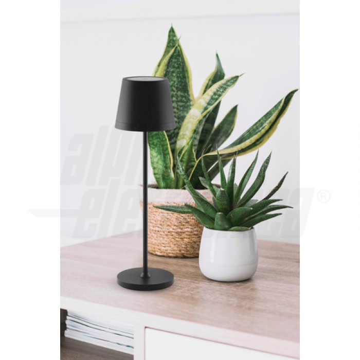 Lampada da tavolo a LED a batteria portatile - Serie Plana - NERA - immagine 2