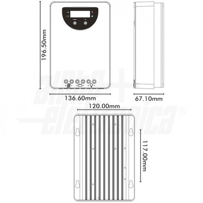 Regolatore di carica MPPT 40A - 12/24Vdc - Input 100V - immagine 2