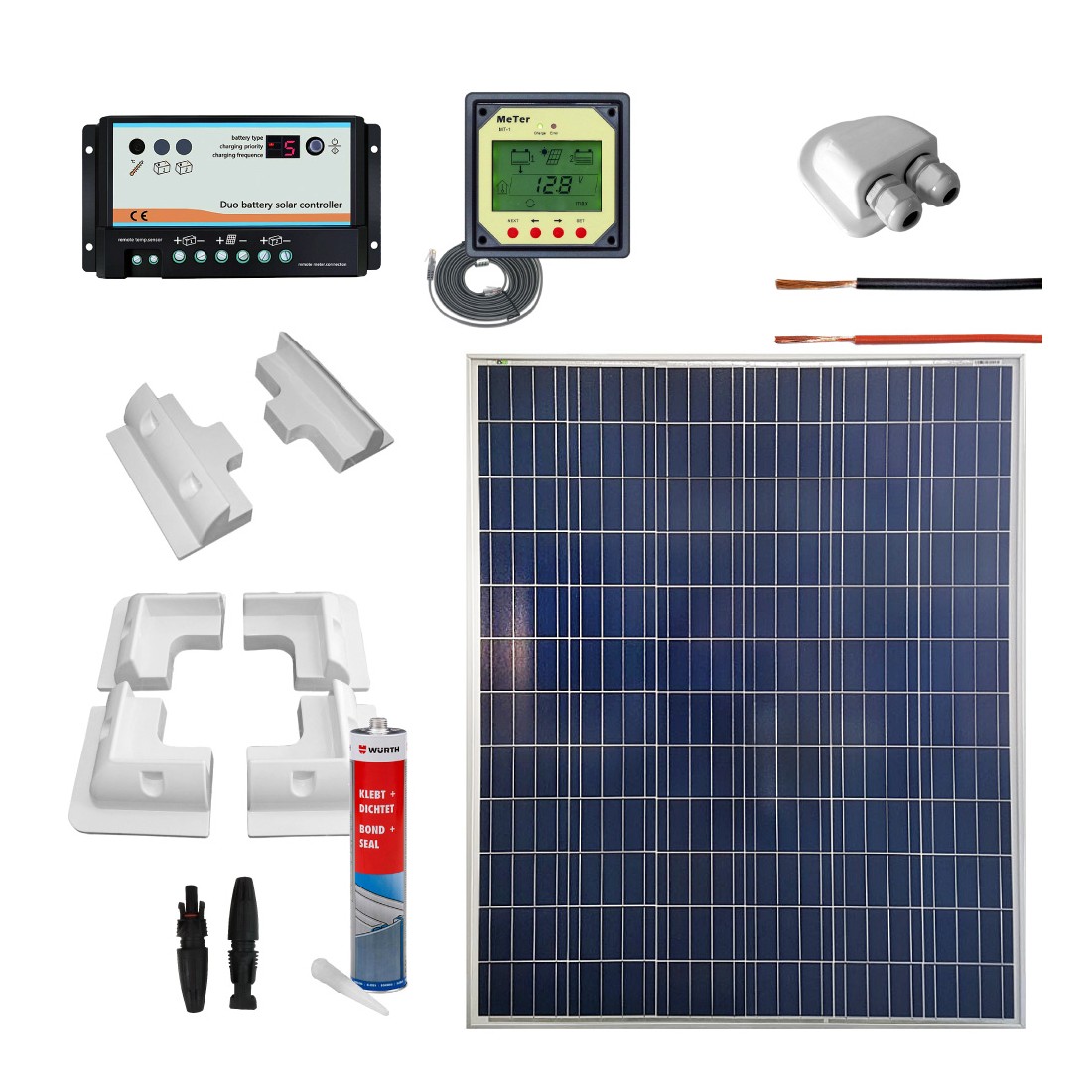 Kit fotovoltaico per camper da 200Wp modello PRO