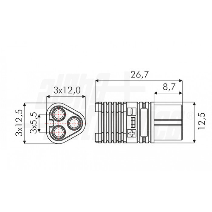 Connettore MT60 per batteria - Femmina - immagine 3