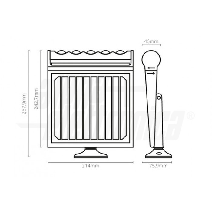 Proiettore solare Led 8W - Sensore PIR - Ricaricabile - Bianco naturale - immagine 3