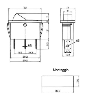 Deviatore unipolare a bilanciere ON-OFF-ON - immagine 2