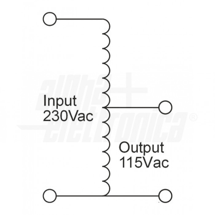 Convertitore Ac/Ac 100VA Ingresso 230Vac Uscita 115Vac Spina Italia - immagine 2