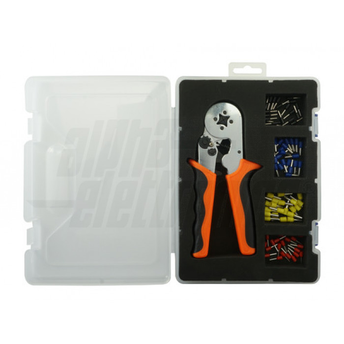 Valigetta pinza aggraffatrice per terminali a bussola sezione 0,25 a 6mm