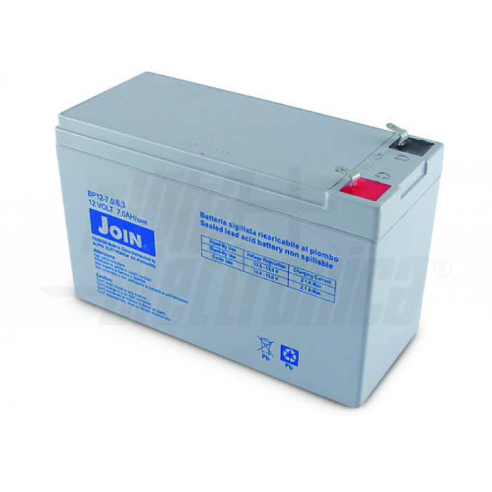 BP12-7,0/6.3 Batteria al piombo 12V 7,0Ah - AGM faston 6.3mm