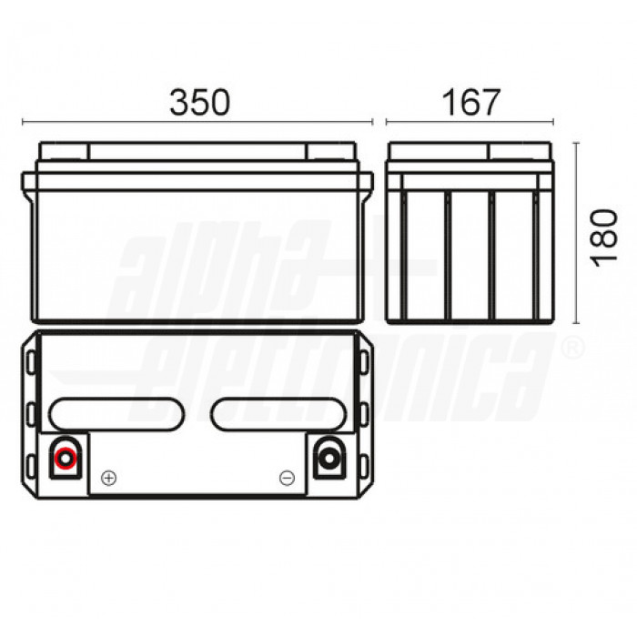 BP12-70 Batteria al piombo 12V 70Ah - AGM a vite M6 - immagine 2