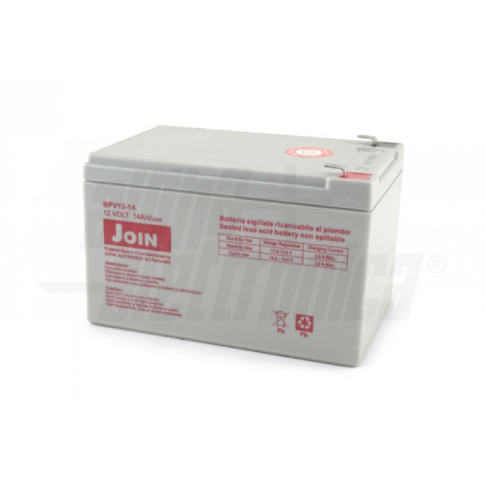 BPV12-14 Batteria al piombo 12V 14Ah - AGM faston 6.3mm VRLA - Trazione