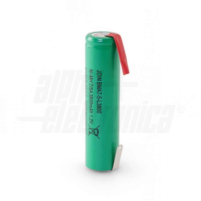 Batteria Ni-Mh 7/5 A 1,2V 3800mAh - ricaricabile con lamelle a saldare