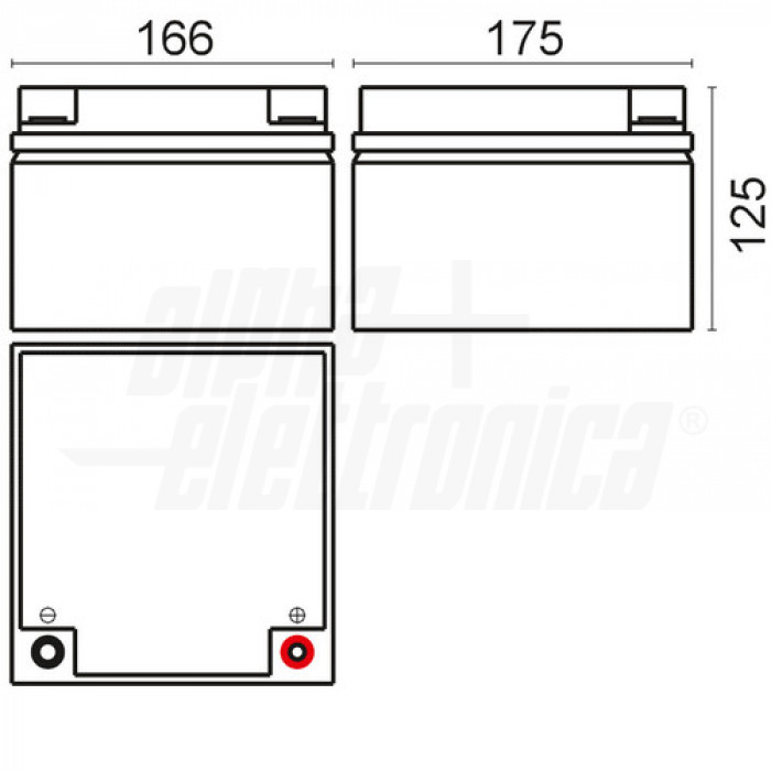 BP12-26 Batteria al piombo 12V 26Ah - AGM a vite M5 - immagine 2