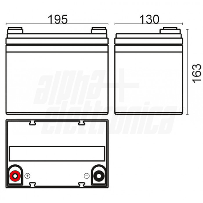 BP12-33 Batteria al piombo 12V 33Ah - AGM a vite M5 - immagine 2