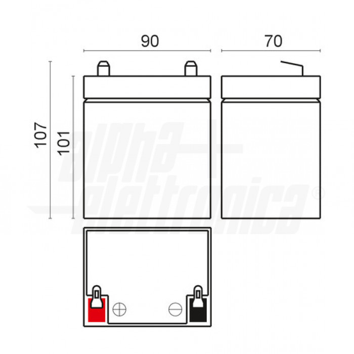 BP12-4,5 Batteria al piombo 12V 4,5Ah - AGM faston 4.8mm - immagine 2