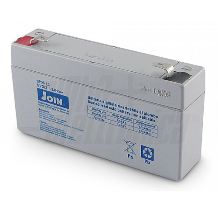 BP06-1.3 Batteria al piombo 6V 1,3Ah - AGM faston 4.8mm
