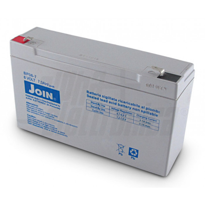 BP06-7 Batteria al piombo 6V 7Ah - AGM faston 4.8mm
