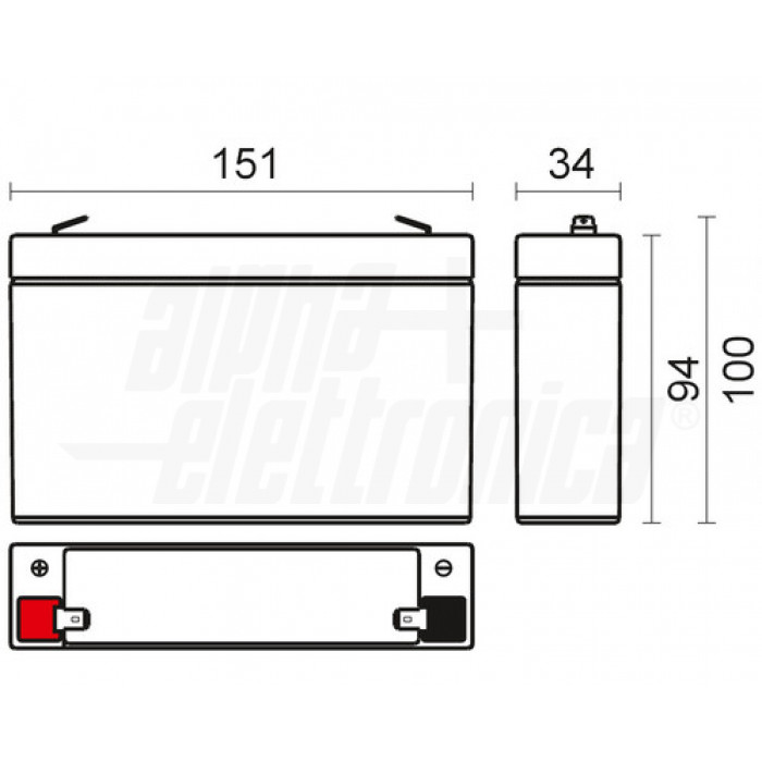 BP06-7 Batteria al piombo 6V 7Ah - AGM faston 4.8mm - immagine 2