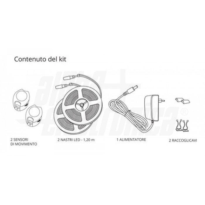 Kit striscia Led BEDlight doppio, alimentatore e sensore movimento - immagine 3