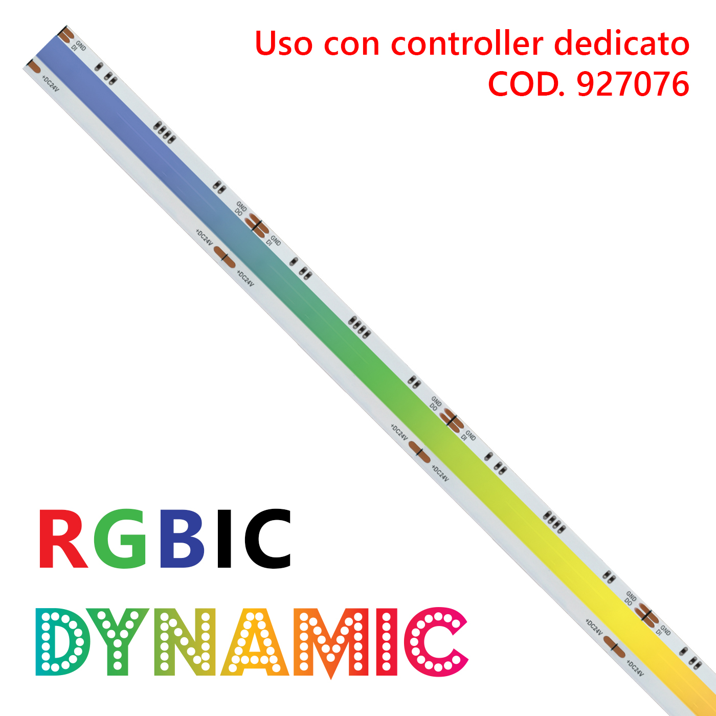 LSC24V-DIGITAL Striscia LED COB IP20 5m Dynamic RGBIC 24V 14W/m