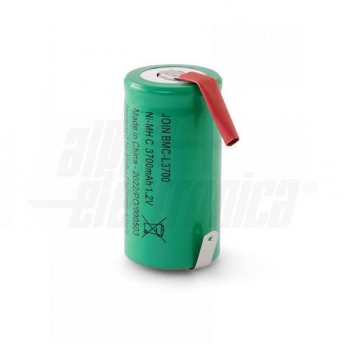 Batteria Ni-Mh C 1,2V 3700mAh - ricaricabile lamelle a saldare