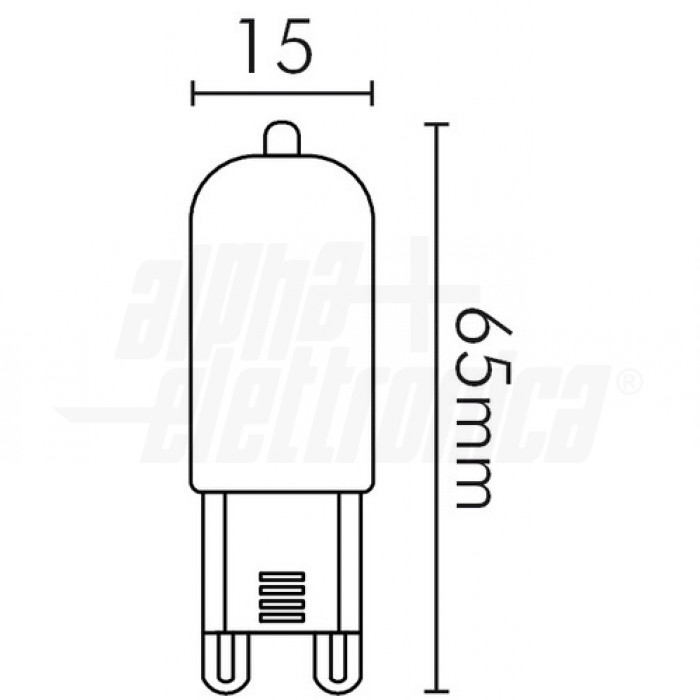 Lampadina a Led G9 - 3,9W - 230Vac - Bianco caldo - Corpo VETRO - immagine 2