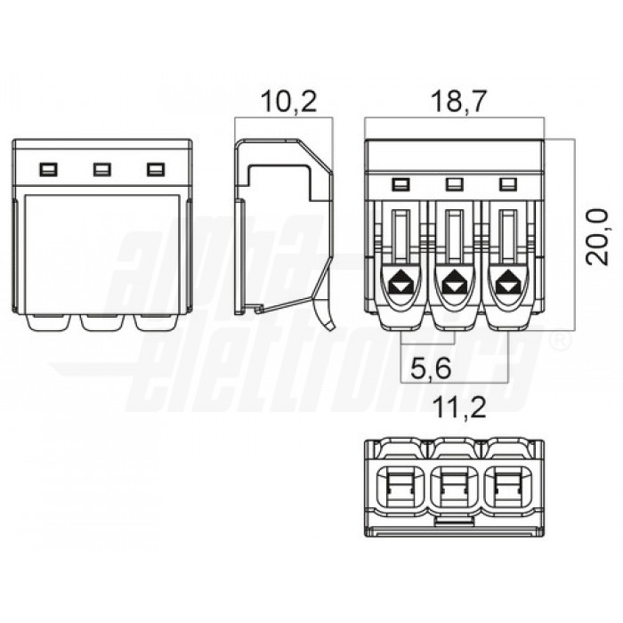 Connettore rapido serrafilo singolo polo 3 morsetti DGBSC-SG01/4-03P - immagine 2