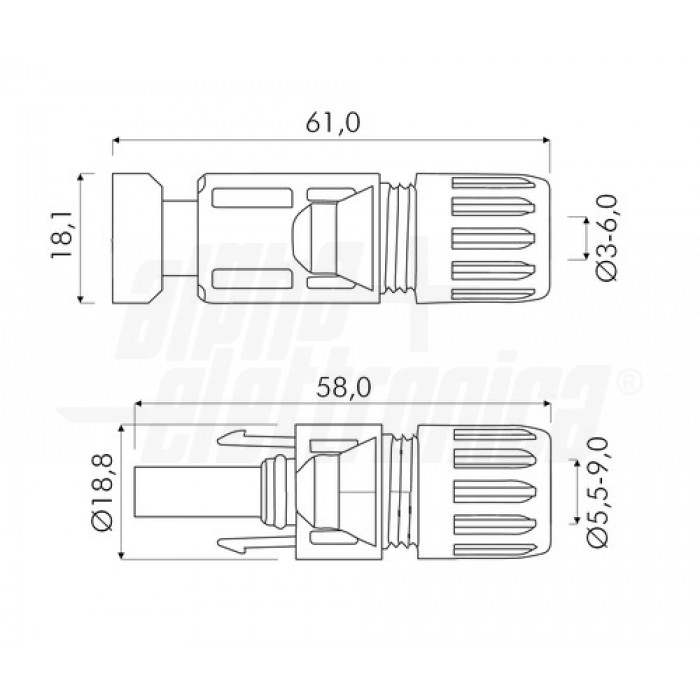 Coppia connettori MC4 Femmina Maschio 1000V per cavo 4-6mm Stäubli - immagine 2