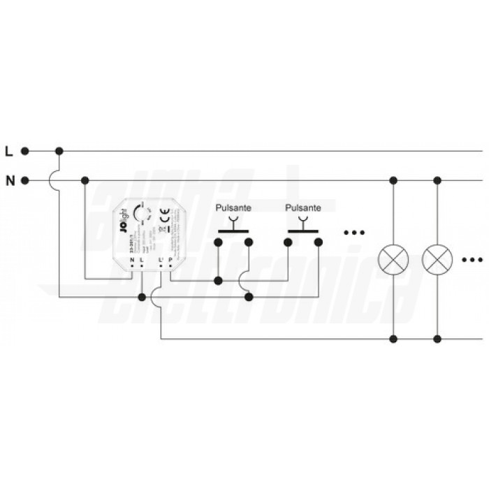 Dimmer 230Vac per lampade LED - Con cavi - Controllo con pulsante - immagine 2