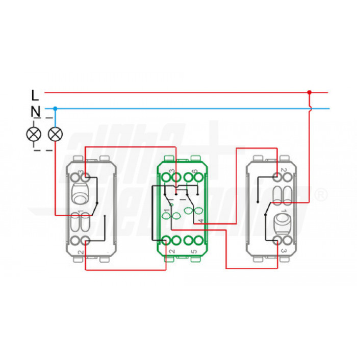 Frutto Invertitore unipolare 250V 16A - Serie Astra - immagine 2
