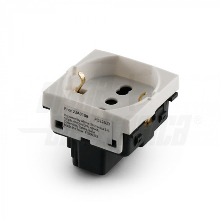 Frutto Presa Schuko bipasso 2 Poli 10/16 A+T, 250V - Serie Astra