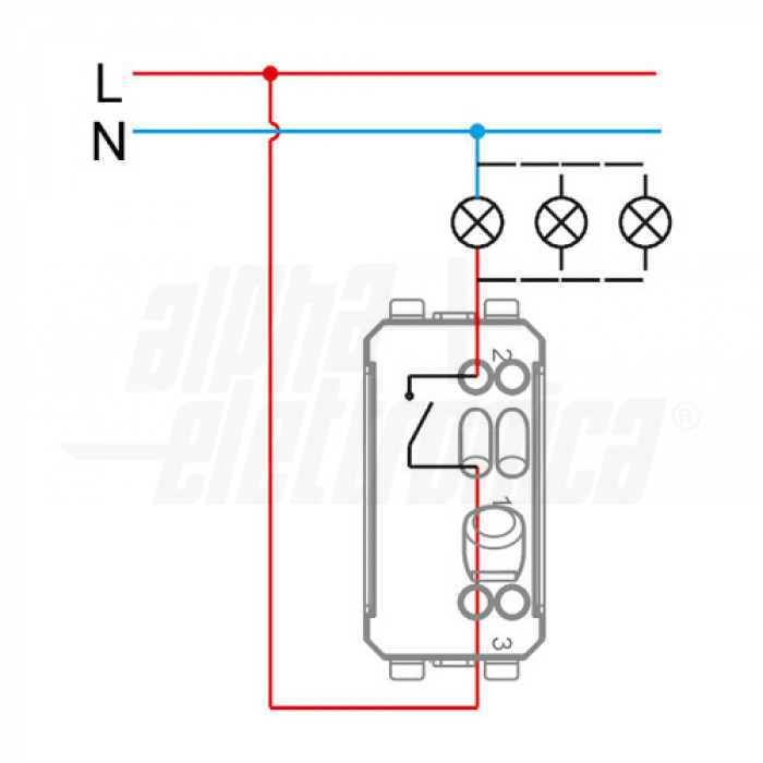 Interruttore bipolare 250V 16A con simbolo on-off I / O - Serie Astra - immagine 2