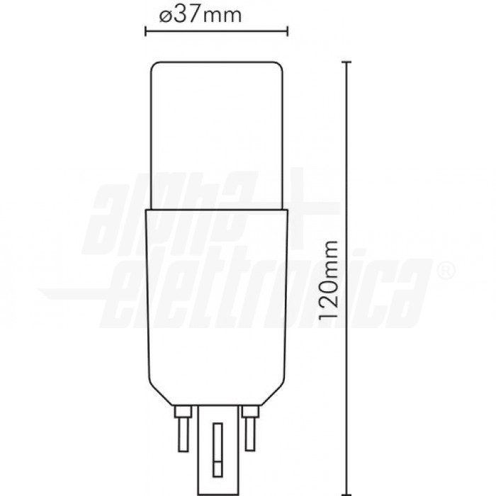 Lampadina a Led G24d-x 9W 230Vac OPACA - Bianco caldo - immagine 2
