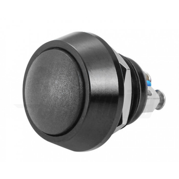 Pulsante NERO foro 12.5mm terminali a vite IP65 OFF/(ON) N.A.