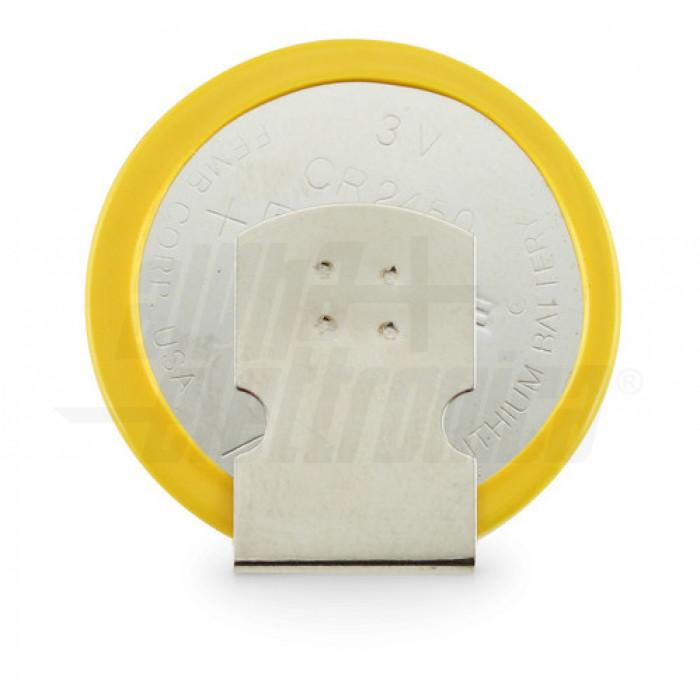 Pila Litio CR2450 3V 560mAh montaggio orizzontale pin per PCB (90°)
