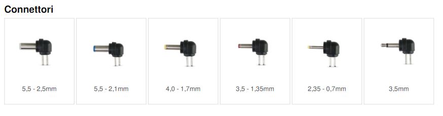Alimentatore Switching 24W 9/12/13,5/15/18/20/24 Vdc 1A - 6 connettori - immagine 2