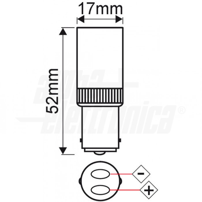 Lampadina a Led BA15D - 3W - 10-30Vdc - 24Vac - Bianco naturale - immagine 2