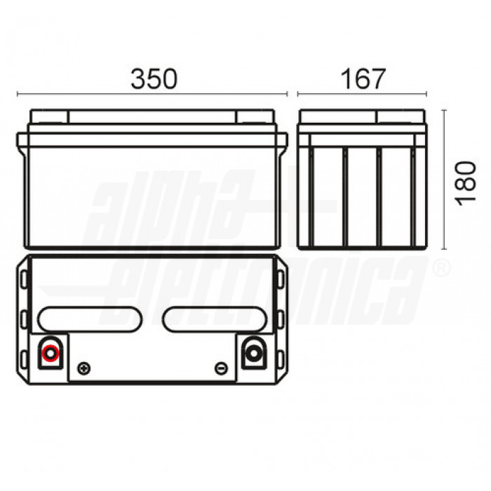 BPV12-80 Batteria al piombo 12V 80Ah - AGM a vite M6 VRLA - Trazione - immagine 2