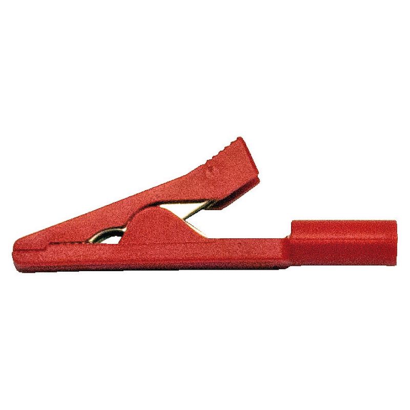 Micro coccodrillo ROSSO 2mm 30Vca-60Vcc 10A