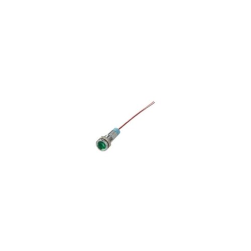 Segnalatore 12V metallico con Led d.3 piatto colore VERDE