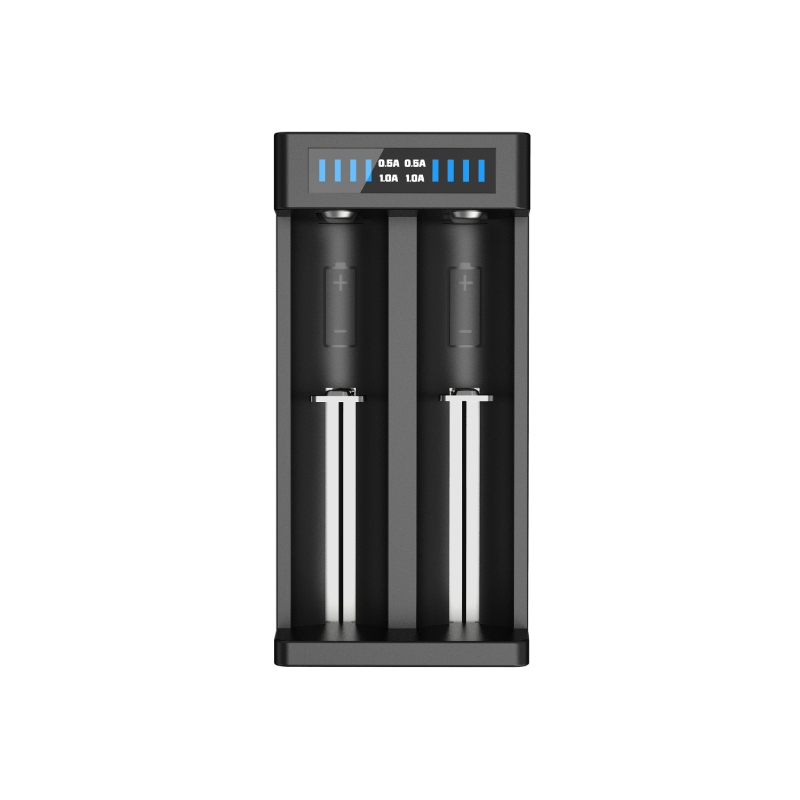 MC2 PLUS - Caricabatterie Li-Ion per 2 batterie da 10440 a 26650