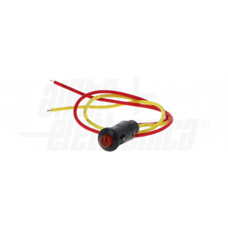 Indicatore LED da pannello lampeggiante - 12Vdc - Rosso