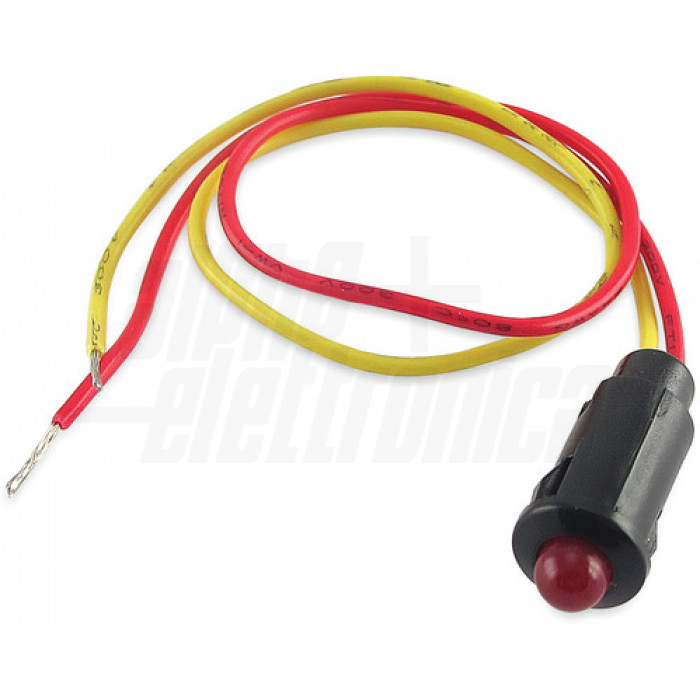 Indicatore Led da pannello - 12Vdc - Rosso