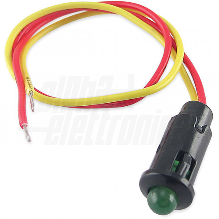 Indicatore Led da pannello - 12Vdc - Verde