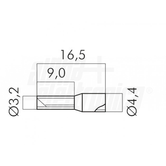 Terminale a bussola preisolato GIALLO per cavo 4mmq AWG12 - immagine 2