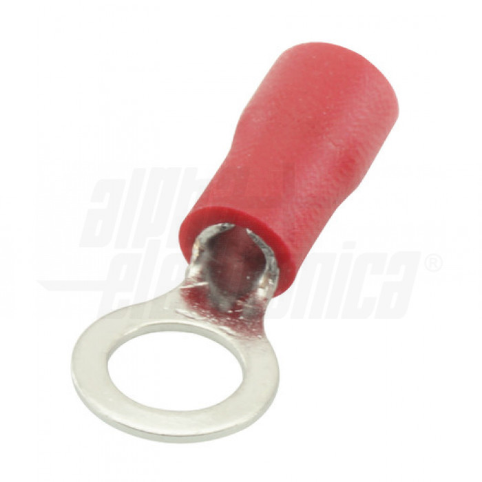 Terminale ad occhiello ROSSO preisolato 5,3mm Adatto per cavo 0,5-1,5mmq